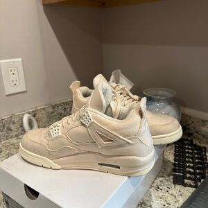 Woman’s Air Jordan Retro 4: “Blank Canvas” size 10 women’s, men’s 9